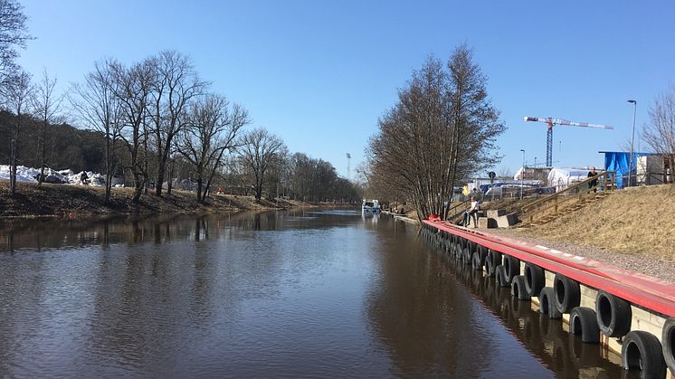 Fyrisån i Uppsala är ett av 258 vattendrag i 104 länder där prover tagits för att hitta rester av läkemedel i vattnet. Foto: Anna Sobek