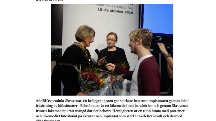 AddBIO får del av det nationella SKAPA stipendiet
