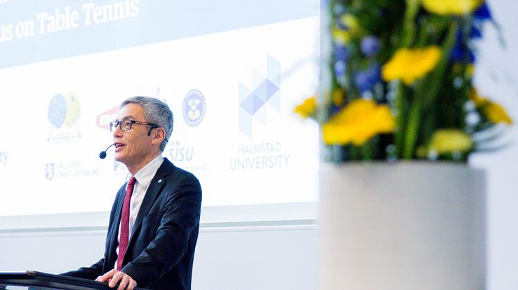 Stephen Hwang, Vice-Chancellor at Halmstad University, speaking at an international research conference. Photo: Joachim Brink/Halmstad University 
