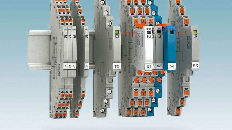 Med produktserien Termitrab complete presenterer Phoenix Contact nå det smaleste overspenningsbeskyttelsesutstyret på markedet