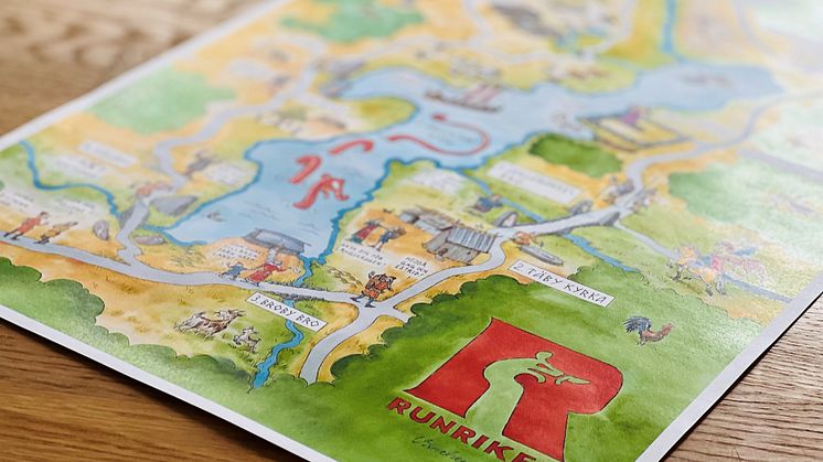Runrikets nya karta är illustrerad av Mats Vänehem. På ett roligt och påhittigt sätt ska den visa Runrikets olika delar, särskilt för yngre besökare.