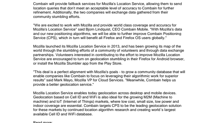 Mozilla Teams up with Combain to Improve Geolocation