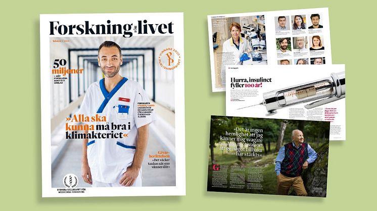 Nytt nummer av den prisbelönta tidningen Forskning för Livet är ute. Möt forskare, givare och läs om viktiga medicinska fynd.