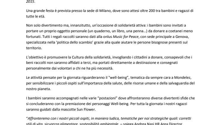 11 anni di Bimbi in ufficio per il gruppo Mondelēz in Italia 