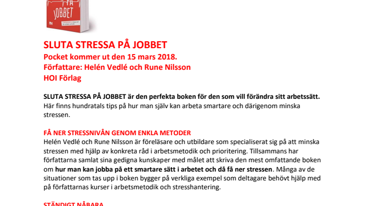 Lotta ut bok till läsarna: ”SLUTA STRESSA PÅ JOBBET”