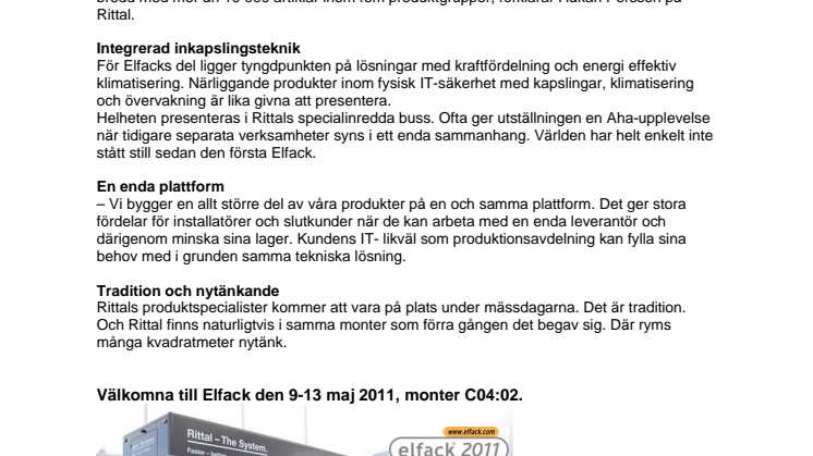 Rittal tar bussen till Elfack!