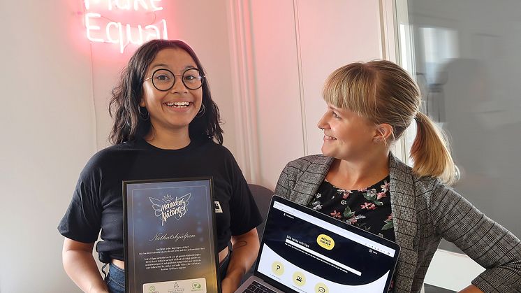 Sara Sjölander som projektledde framtagandet av Näthatshjälpen och Kristina Wicksell Bukhari, kommunikatör på Make Equal
