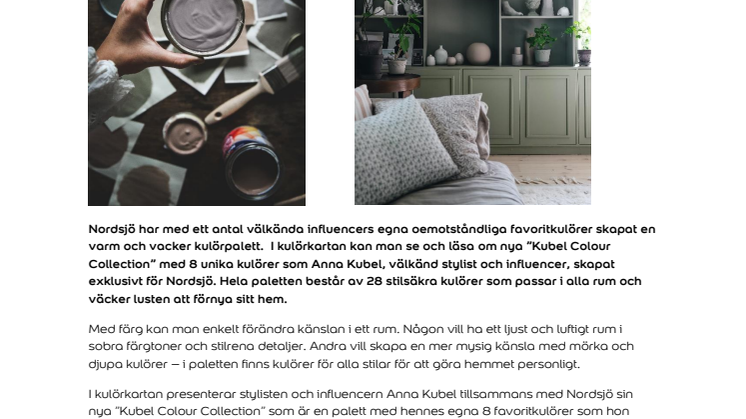 Nordsjö lanserar en varm och vacker kulörkarta med välkända influencers favoritkulörer