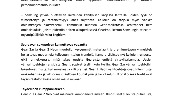 Samsung esitteli uuden sukupolven Gearit