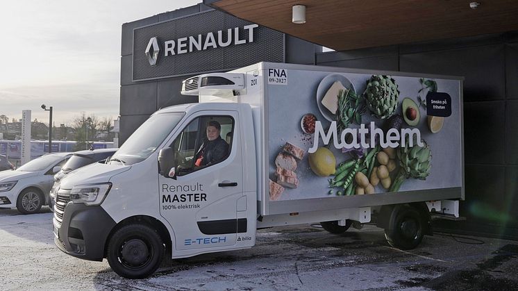 Renault och Mathem har ett samarbete om framtidens fossilfria livsmedelstransporter