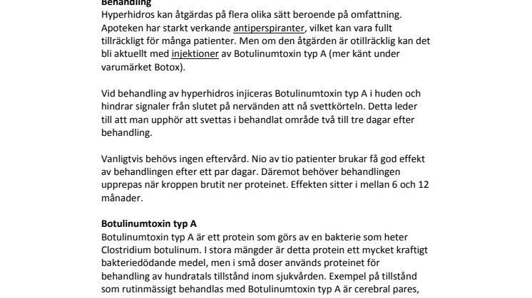 Hyperhidros – överdriven svettning