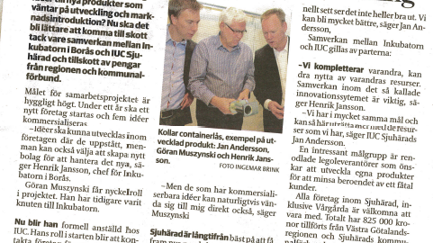  Inkubatorn i Borås + IUC Sjuhärad = Nya möjligheter för företagen i Boråsregionen