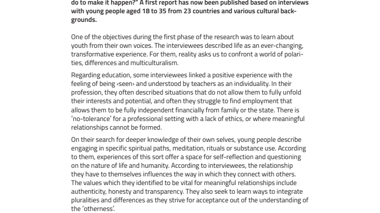 Always developing. ​Youth Social Study ‘(Re)Search’ by the Youth Section at the Goetheanum