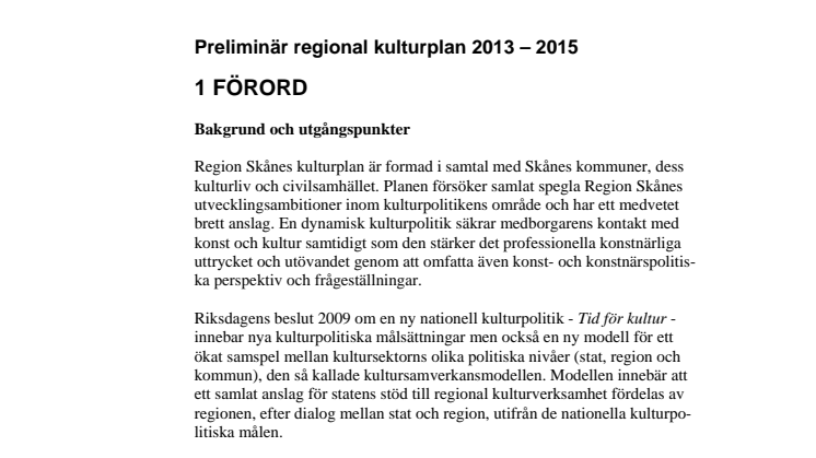 Regional kulturplan för Skåne 2013-2015