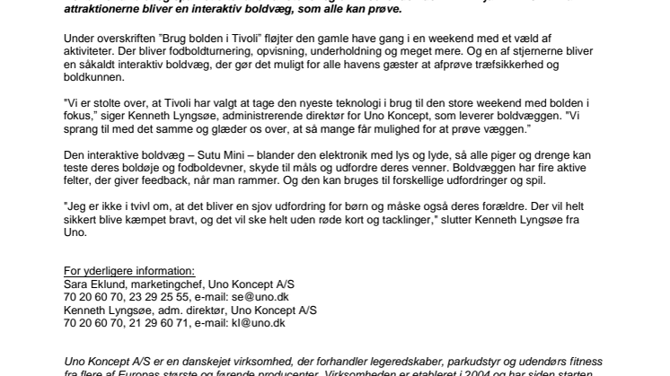 Interaktiv boldvæg i Tivoli