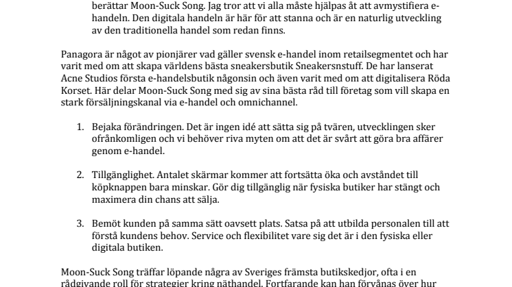 10-årsjubilerande Panagora vet vad som krävs för lyckad e-handel