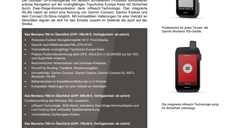 PM Garmin Montana 700-Serie