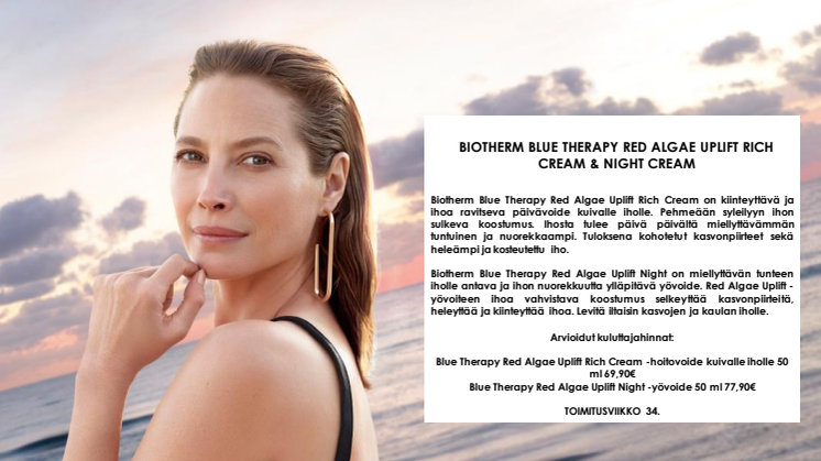 Biotherm Blue Therapy Red Uplift  lehdistötiedote syyskuu 2020