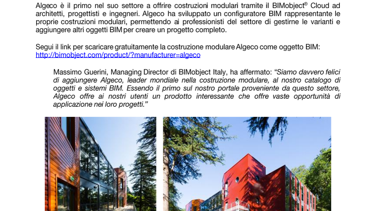 Algeco lancia la costruzione modulare su bimobject.com