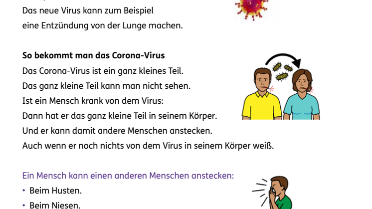 Leichte Sprache: Aktualisierte und ergänzte Infos zum Coronavirus