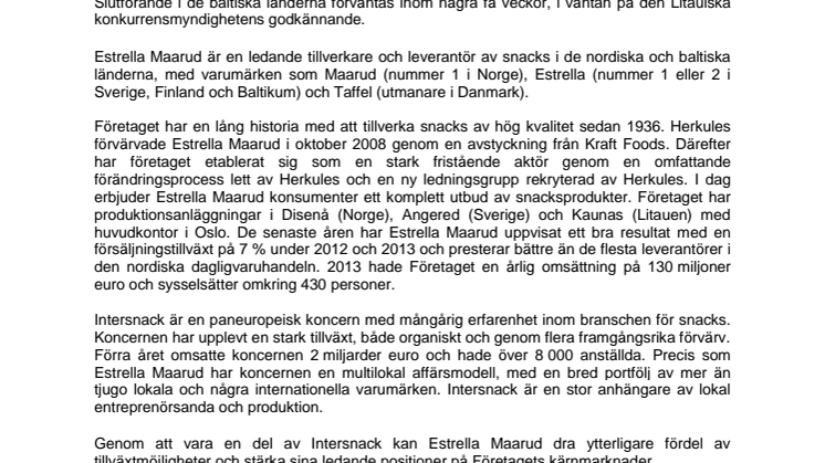 Estrella Maarud blir en del av Intersnack Group