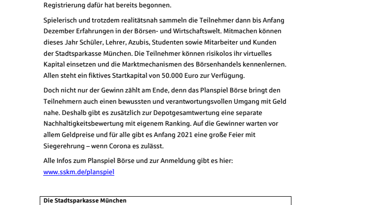 Spielen und Lernen mit dem Planspiel Börse – bald geht es los!