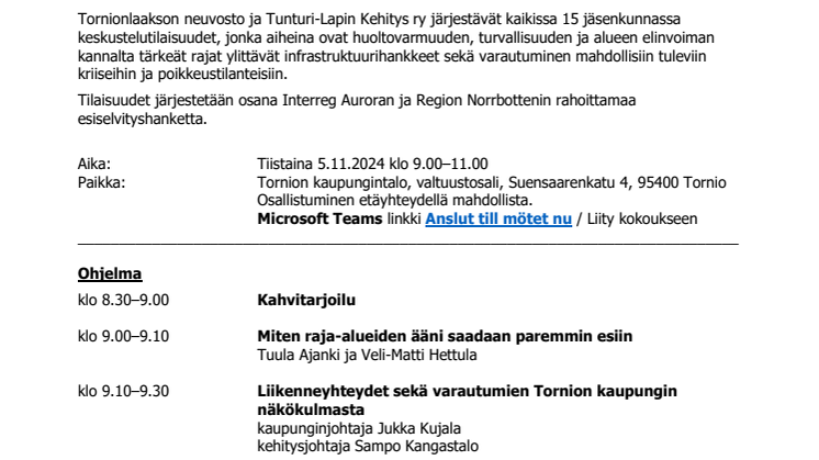Kutsu keskustelemaan rajat ylittävistä liikenneyhteyksistä sekä varautumisesta poikkeustilanteisiin, Tornio 5.11.2024.pdf