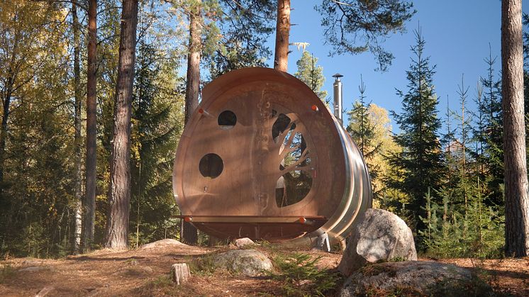 Skogskojan Oddis Öga på Näsets Marcusgård i Furudal, Dalarna