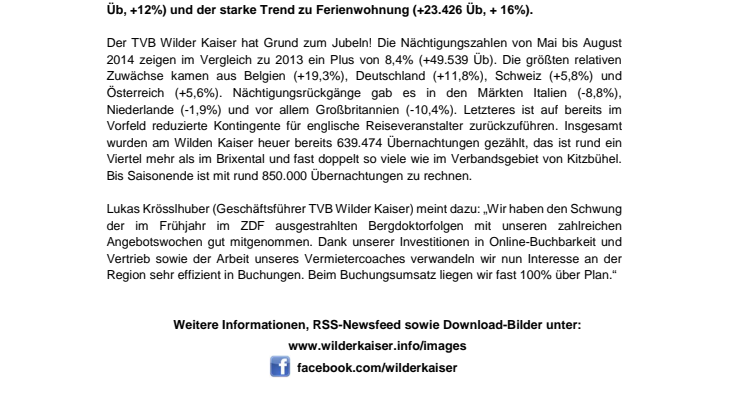 Der Wilde Kaiser trotz Regenwetter auf Rekordkurs