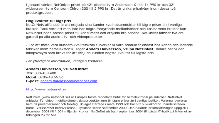 NetOnNet pressar priserna