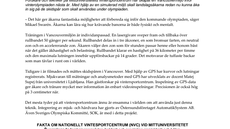 Olympiaspåren i Vancouver finns nu på Mittuniversitetet