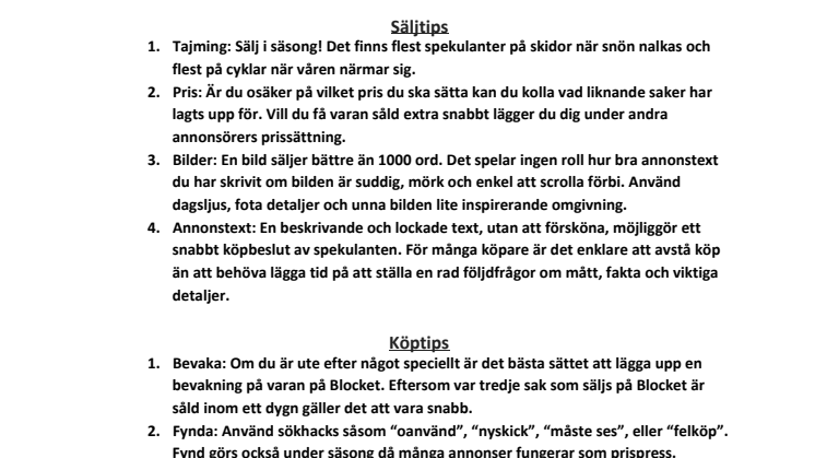 Blockets Köp- & Säljguide