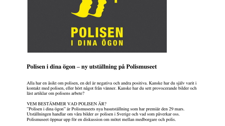Polisen i dina ögon – ny utställning på Polismuseet
