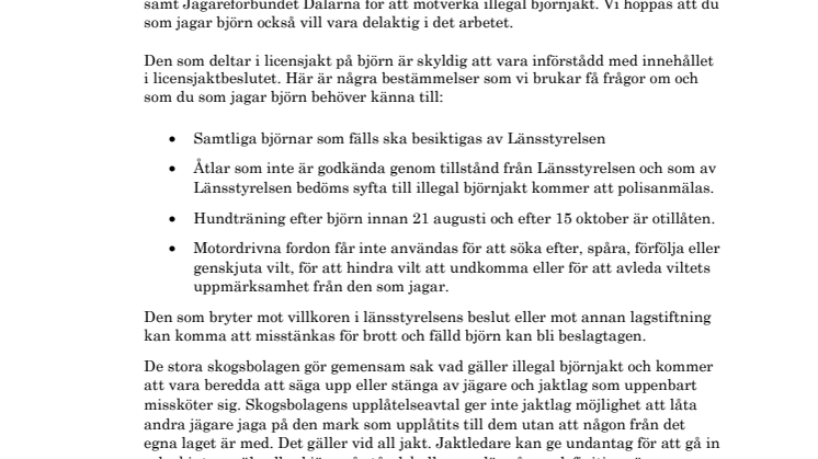 Informationsbrev björnjakt 2017