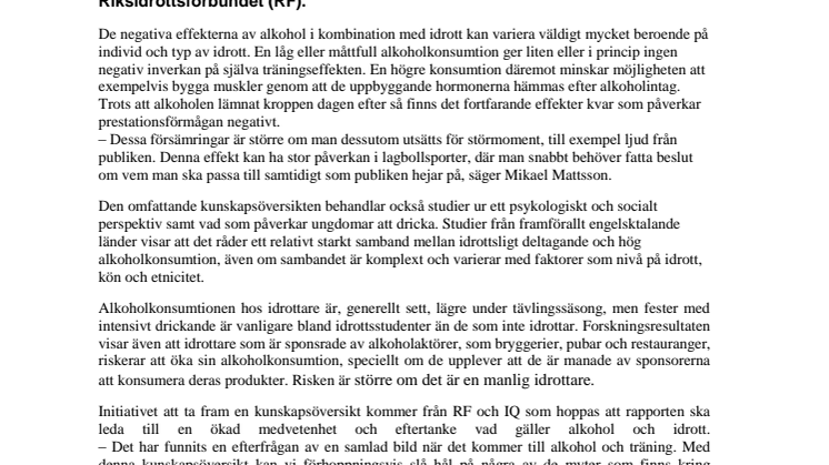 Ny kunskapsskrift: Så påverkar alkohol din träning