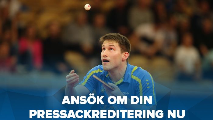 Pressackreditering lag-VM bordtennis i Halmstad