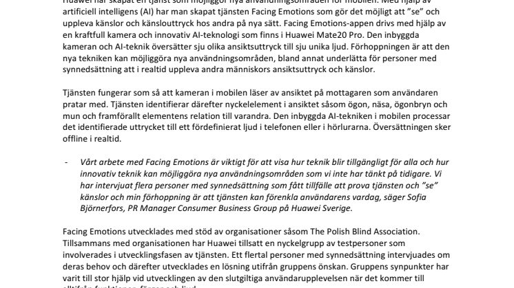 Ny tjänst från Huawei hjälper synskadade att ”se” känslor