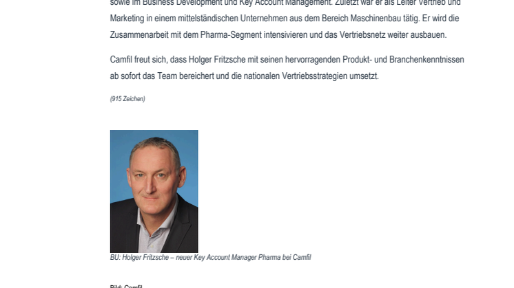 Camfil verstärkt Key Account Team