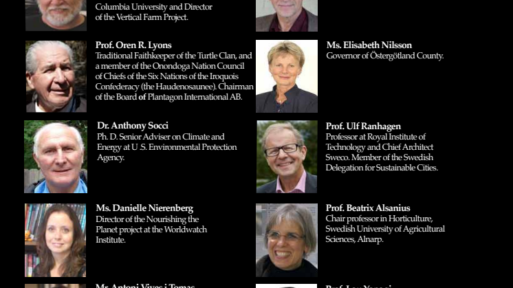 invitation to The Urban Agriculture Summit 2013 in Linköping - speakers