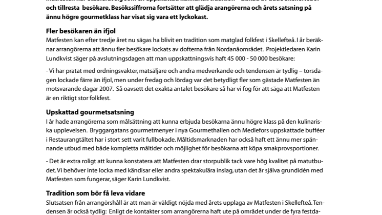 Lyckad Matfest avslutades idag