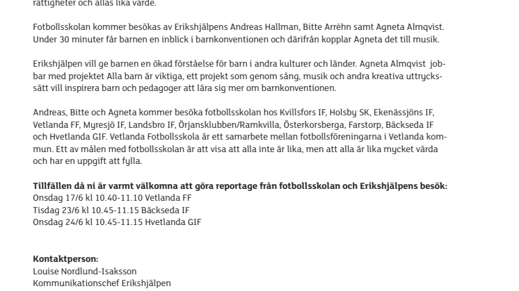 Fotbollsungdomar får lära om barns rättigheter