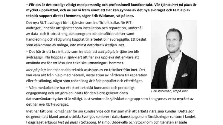 Rut helt rätt – för Inet!