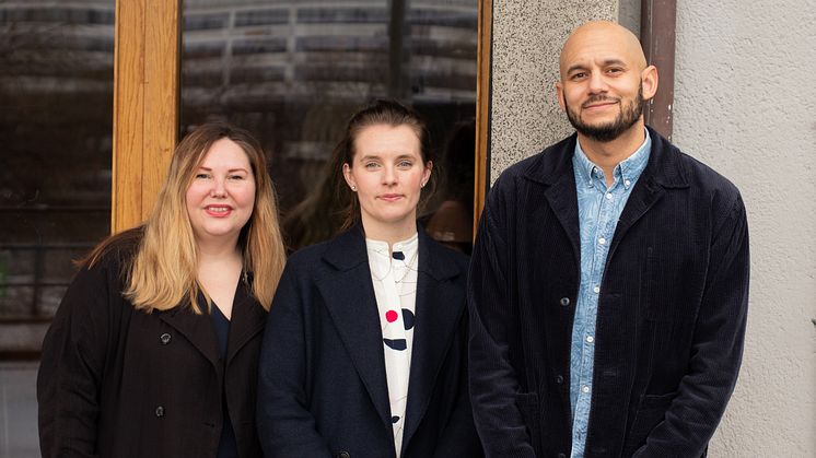 Från vänster: Carolina Larsson, Amanda Axelsson, Philip Aluko, SGBC