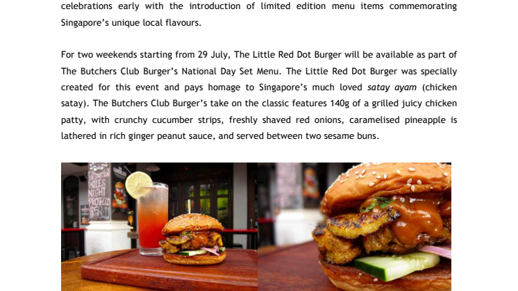 Dig into limited edition National Day menu specials from The Butchers Club Burger Singapore at Clarke Quay! 