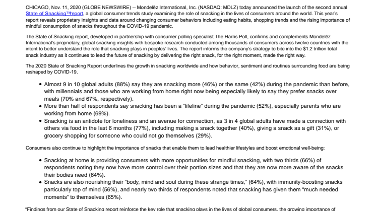 Mondelēz International Releases Second Annual State of Snacking™ Report Highlighting Growth and Increasing Importance of Snacking in Lives of Global Consumers.pdf
