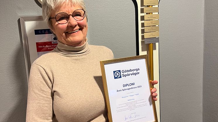 Margareta Hysén prisas som årets spårvagnsförare 2023