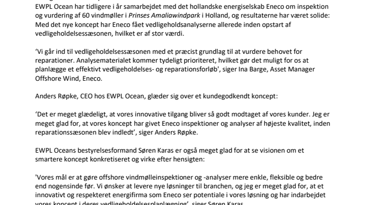 Nyt koncept forlænger Enecos sæson til vingeinspektion og reparationer