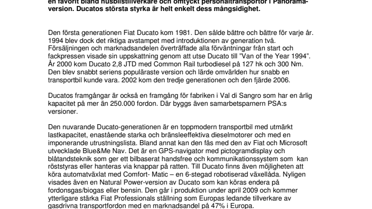 Fiat Ducato passerar två miljoner 