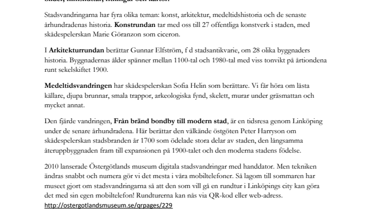 Linköpings stadsvandringar i mobilen