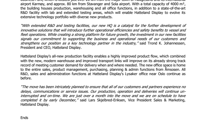 Hatteland Display: Hatteland Display Moving to New Norwegian Headquarters